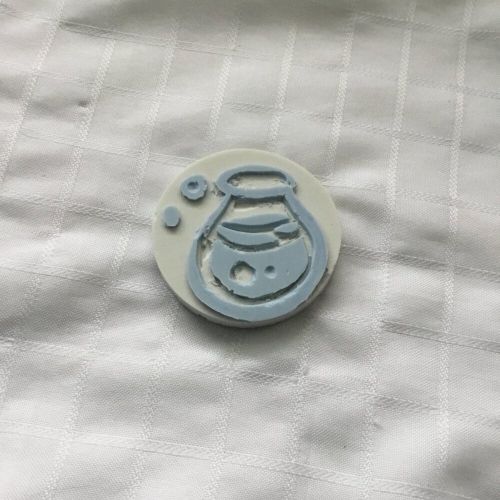 Two sides hand made rubber stamp